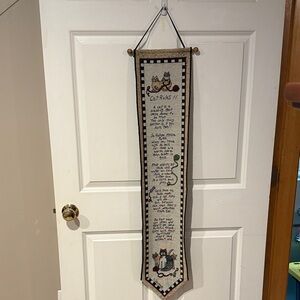 Cat-Themed Hanging Tapestry with Black and White Accents